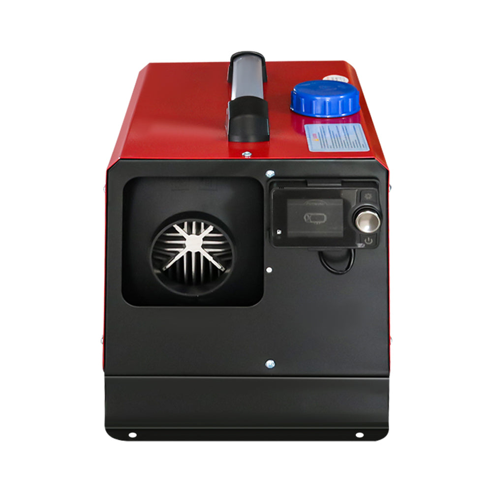 Diesel air heater in workshop setting