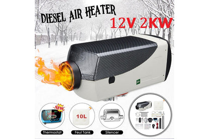 Diesel Air Warmer mounted inside a camper van cabin
