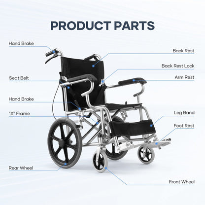Wheelchair Foldable 16 Inch