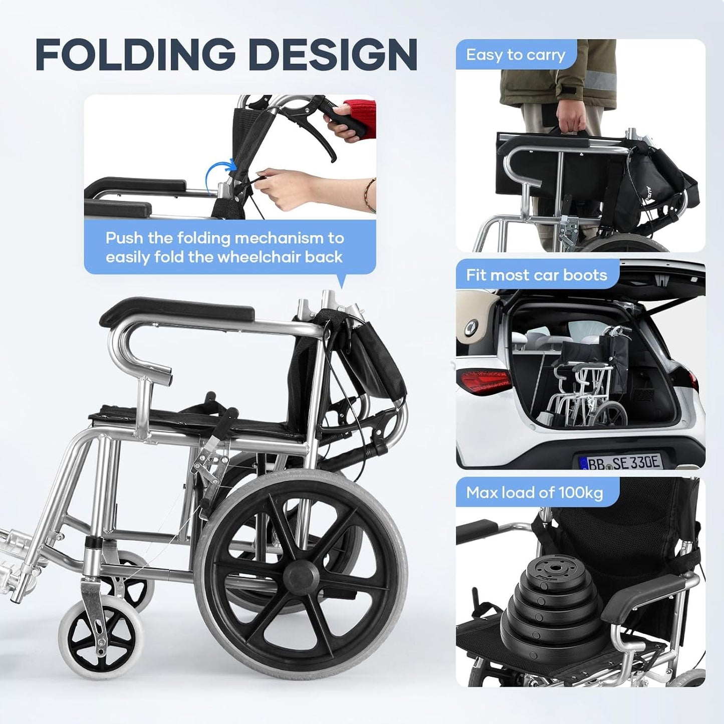 Wheelchair Foldable 16 Inch