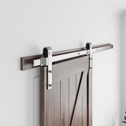 Floor guide detail on barn door hardware stainless kit