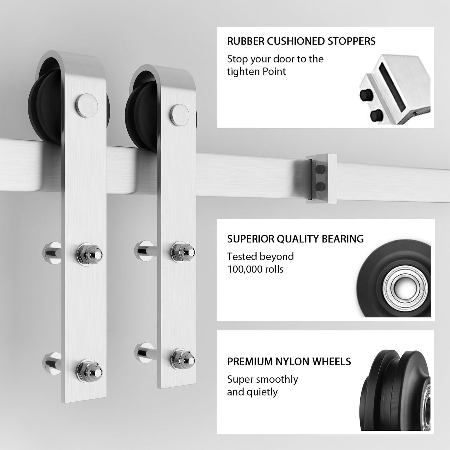 Barn door hardware 2m stainless steel floor guide detail