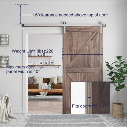 Barn door hardware 2m stainless steel hex key and spacers included