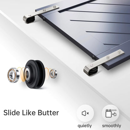 Barn door hardware installed on double sliding doors in home