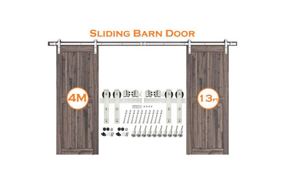 Close-up of barn door hardware rollers for smooth sliding