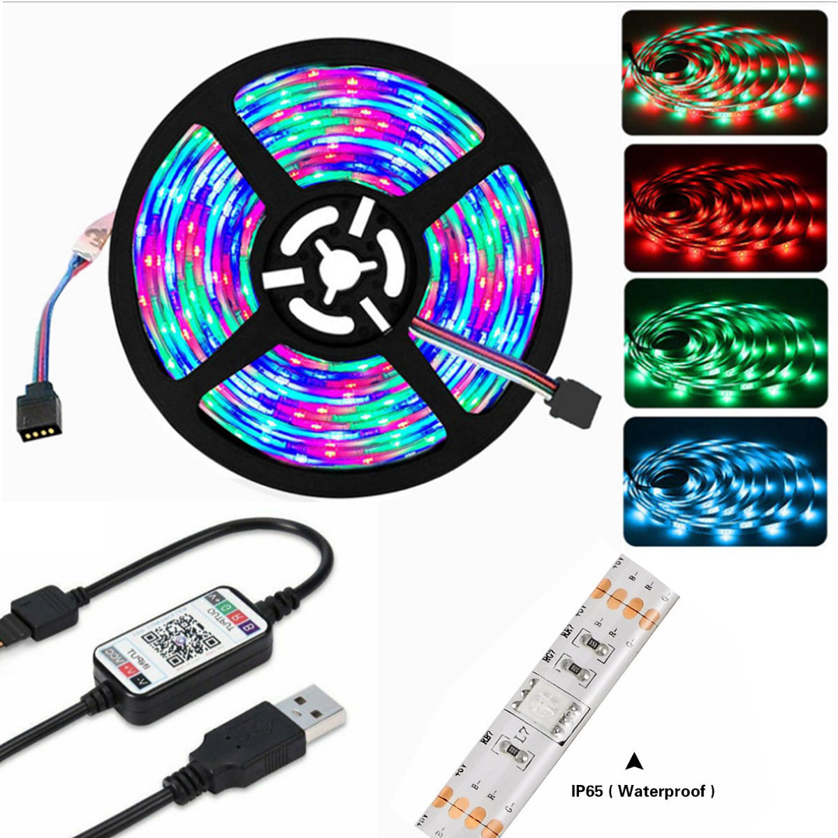 Waterproof LED strip light RGB 5m suitable for indoor and outdoor use