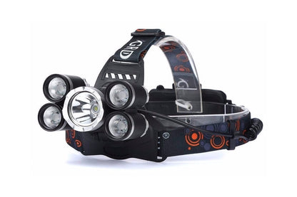 Side angle of LED outdoor headlamp with adjustable head strap