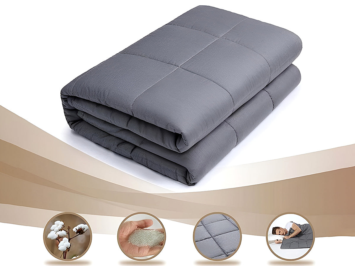 Weighted blanket 68kg spread out to show full 152 x 203cm size