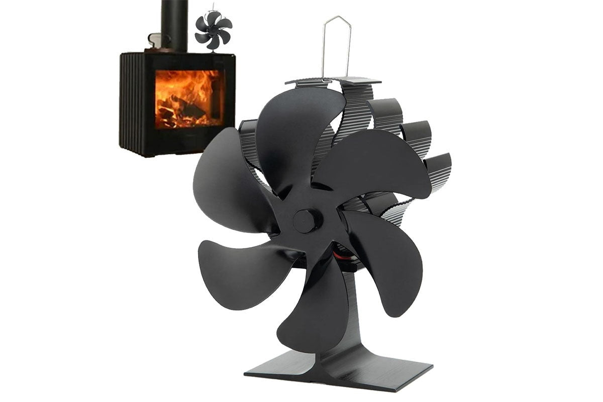 Close up of aluminium alloy base on heat powered stove fan