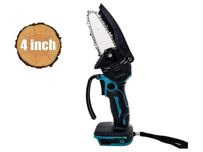 Close up of 4 inch chain on cordless mini chain saw