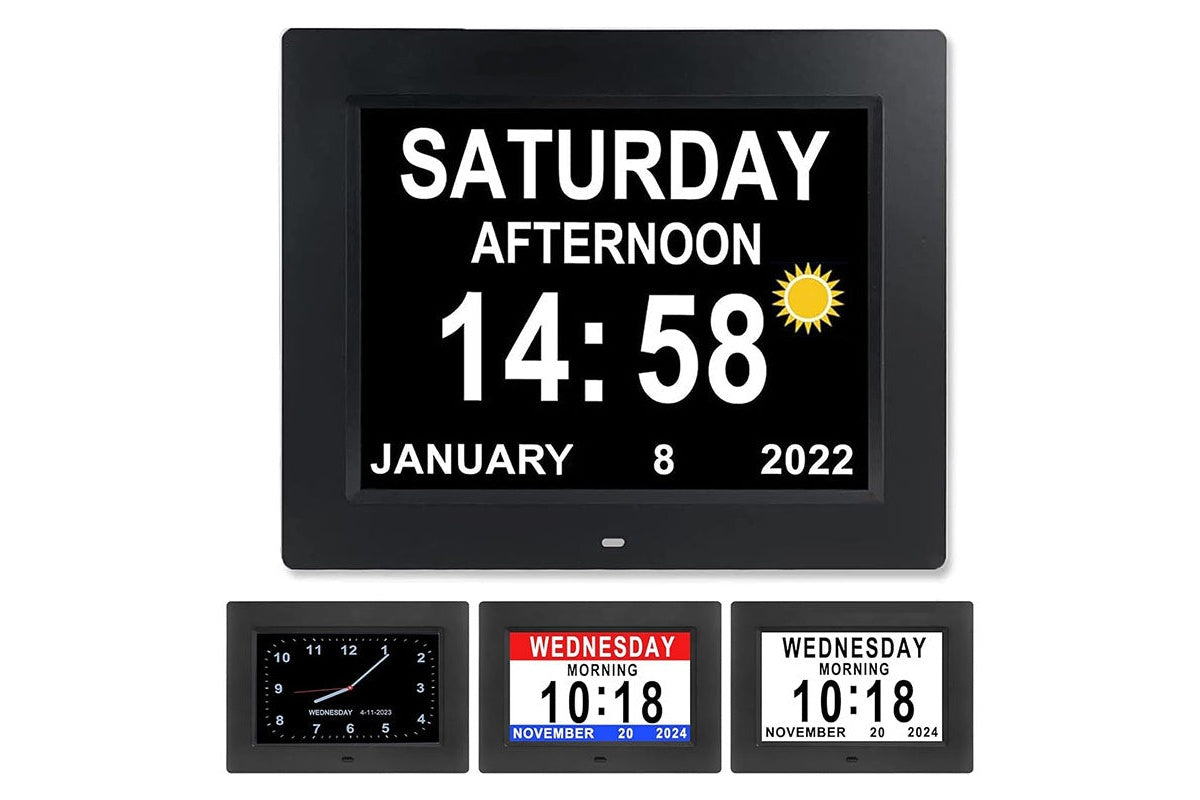 Side view of Alarm Clock Large LED Clock with bright LED screen