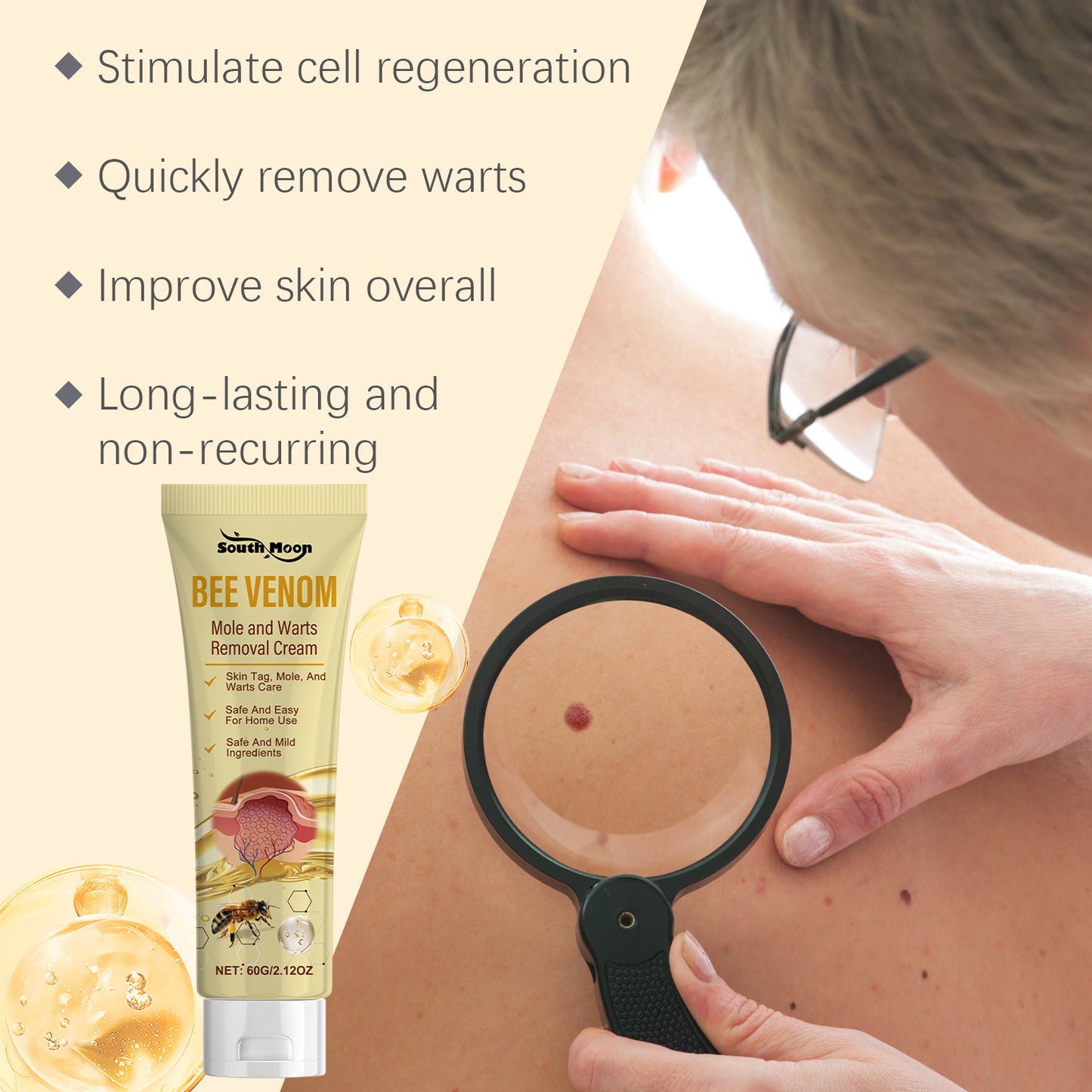 Bee venom cream tube placed on wooden surface in NZ setting