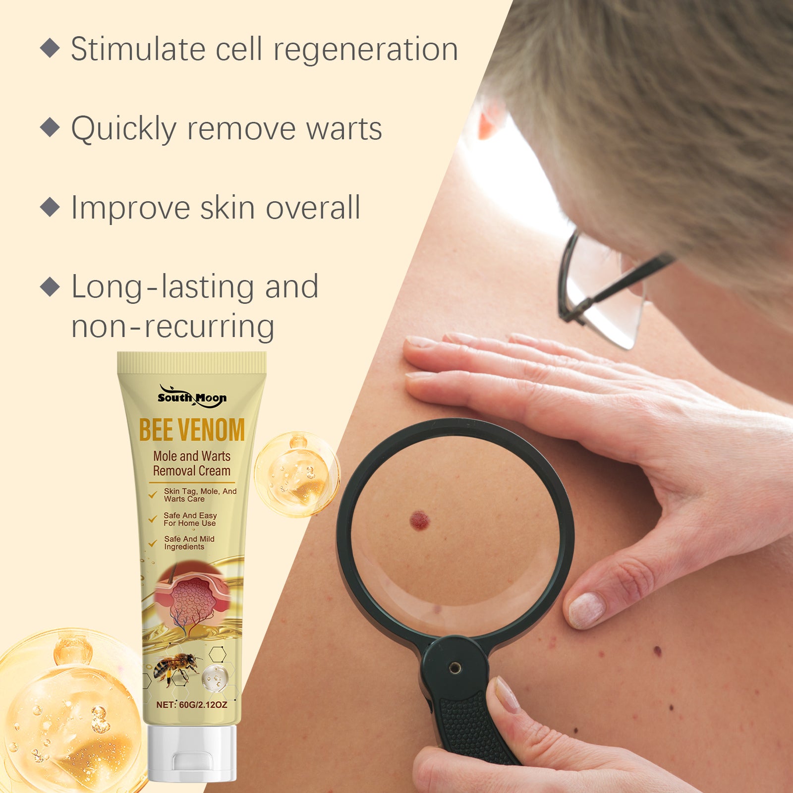 Bee venom cream tube placed on wooden surface in NZ setting