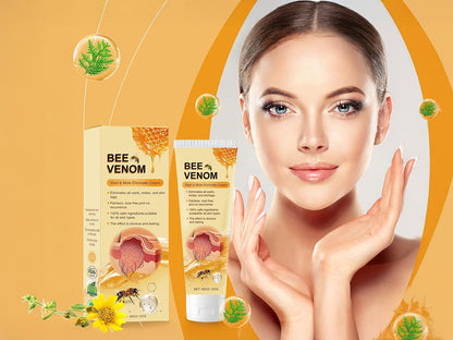 Bee venom cream tube placed on wooden surface in NZ setting