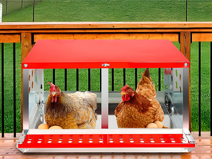 Nesting Box Chicken Hen Roll Away Laying Nest Boxes Chook Brooder 2 Compartment