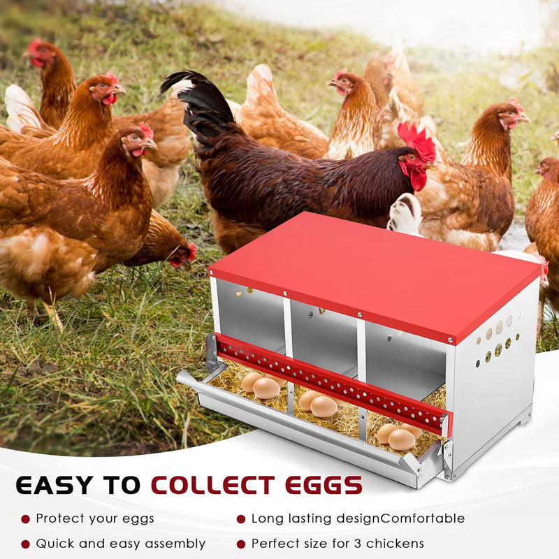 Chicken Nesting Box with 3 Holes
