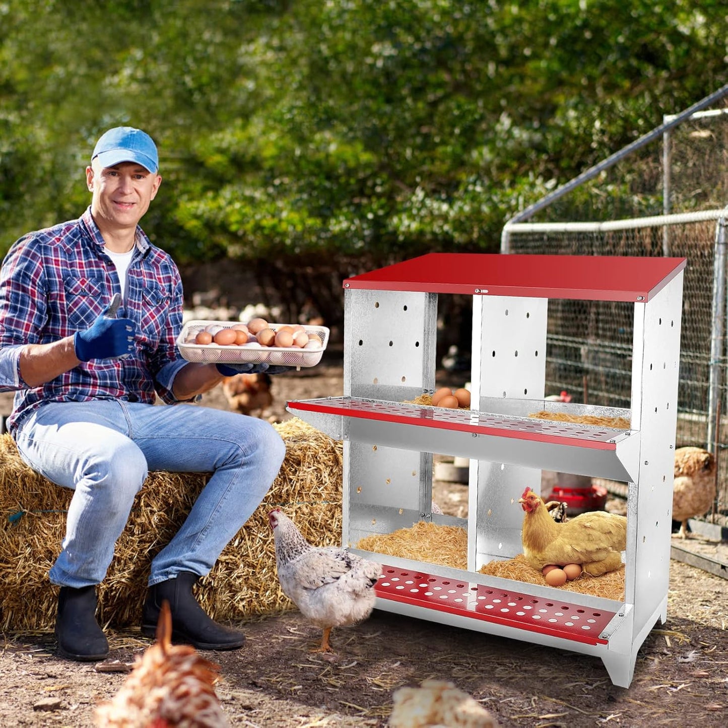 Chicken Nesting Box 4 nests