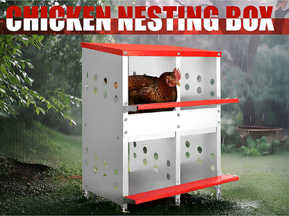 Nesting Box Chicken Hen Roll Away Laying Nest Boxes Chook Brooder 4 Compartment