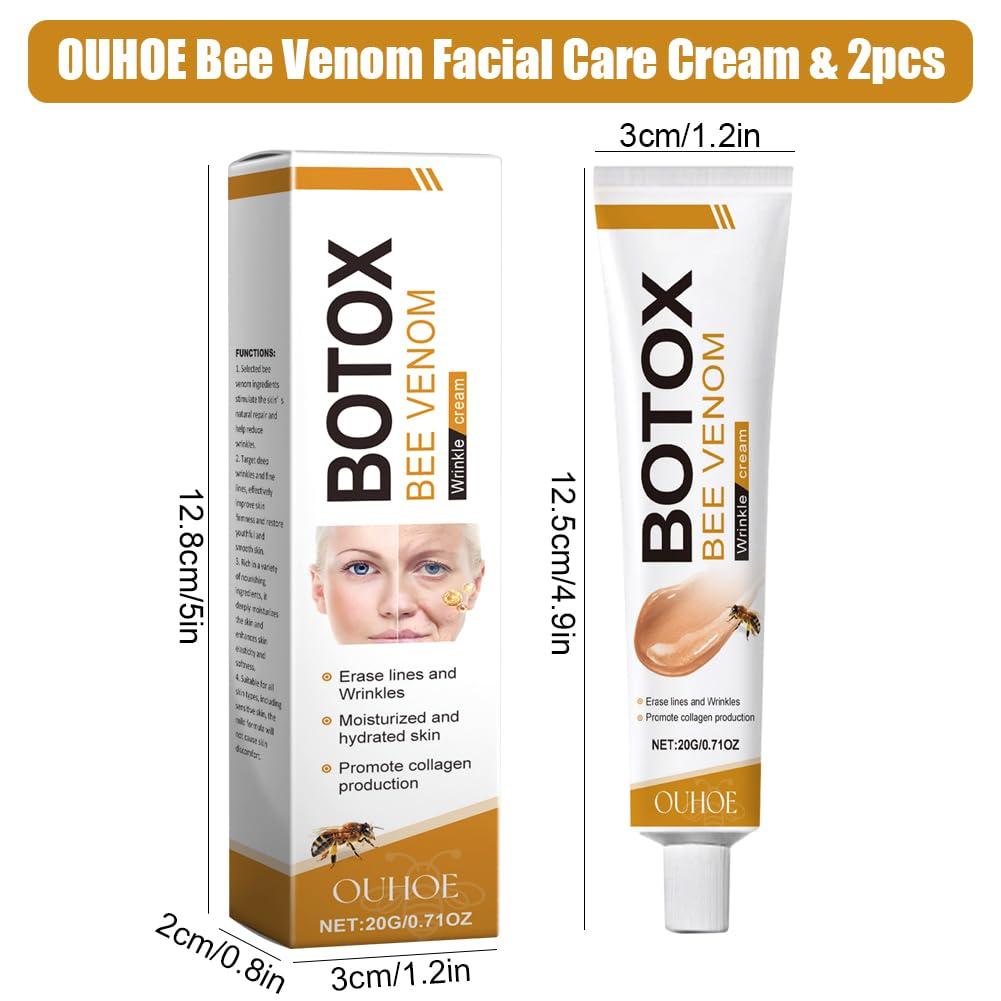 Bee Venom Wrinkle Removal Cream jar with lid off showing cream inside