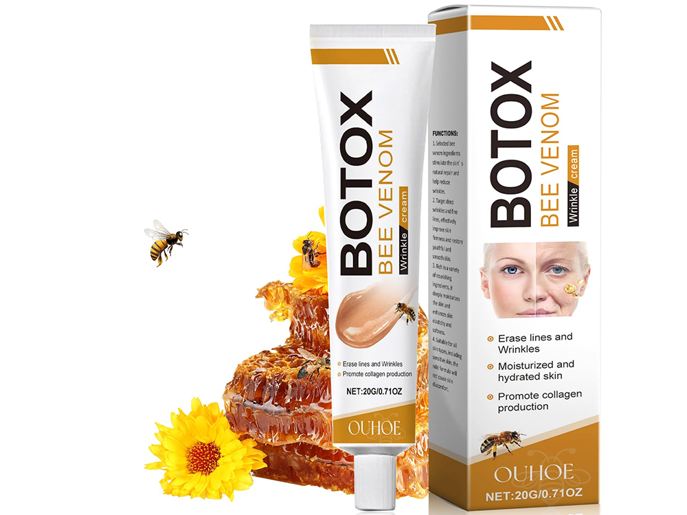 Bee Venom Wrinkle Removal Cream with focus on lightweight formula