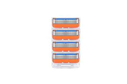 Lubrication strip detail on replacement razor blade cartridge