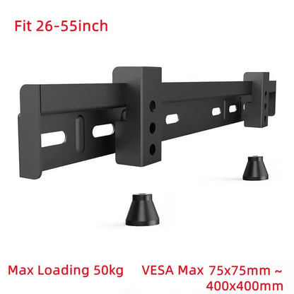 Black steel universal TV bracket stand with double-deep hook