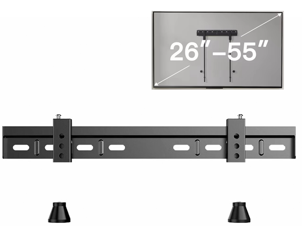 Universal TV bracket stand showing VESA compatibility markings