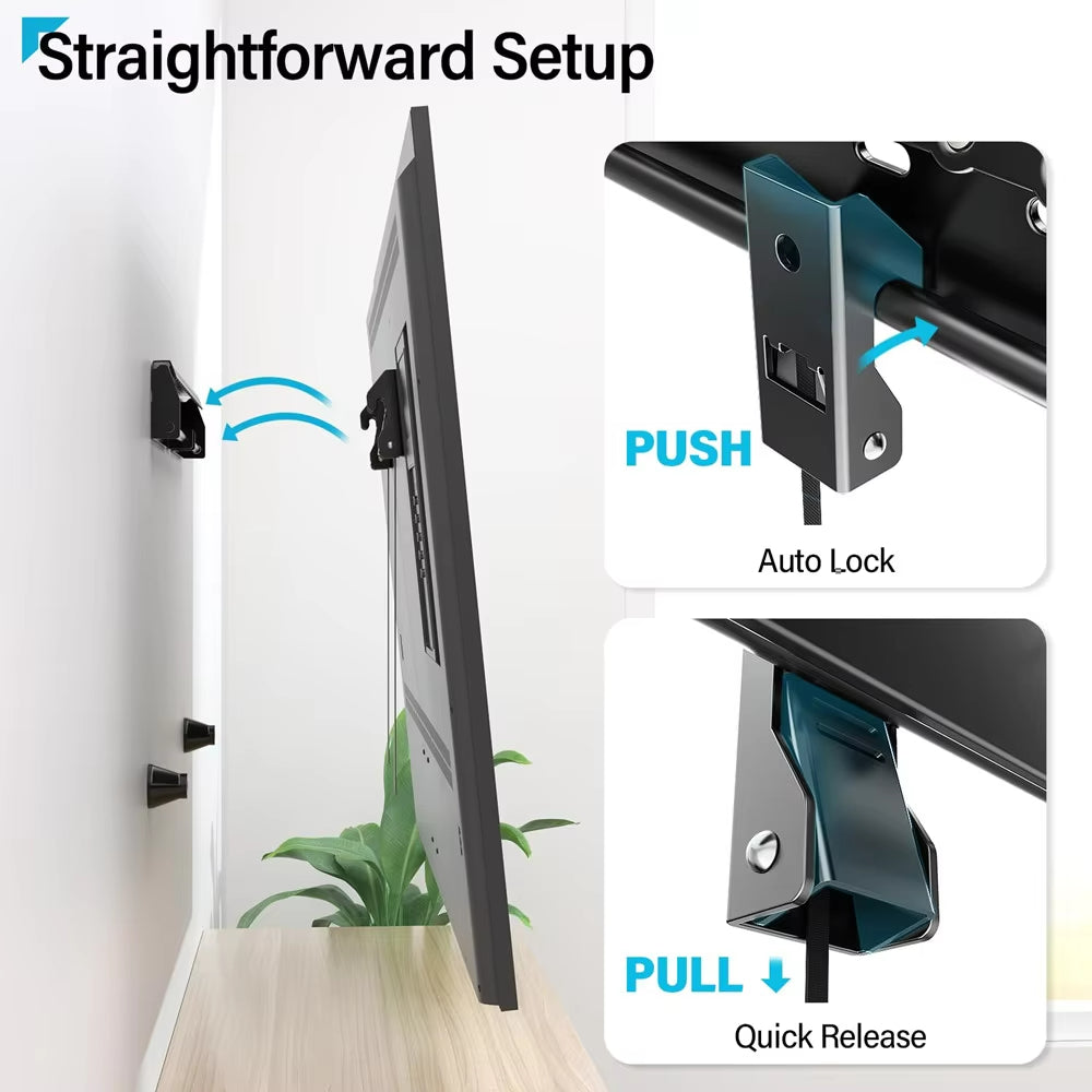 Detail of anti-falling corner safety on TV bracket stand