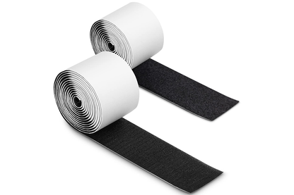 Side view of black nylon velcro tape 5cm wide