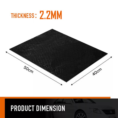 Side angle showing 22mm thickness of sound deadener mat