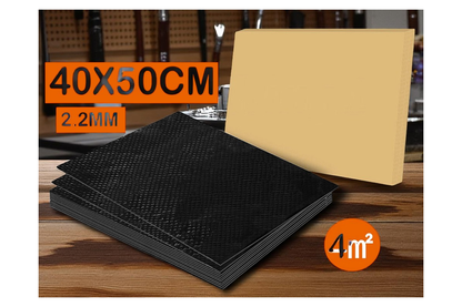 Close up of sound deadener car insulation mat aluminium foil surface