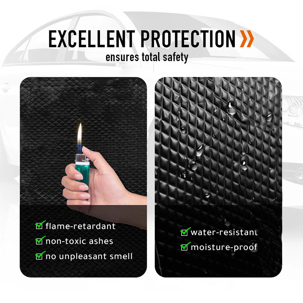 Sound deadener mat used in camper van ceiling for vibration dampening
