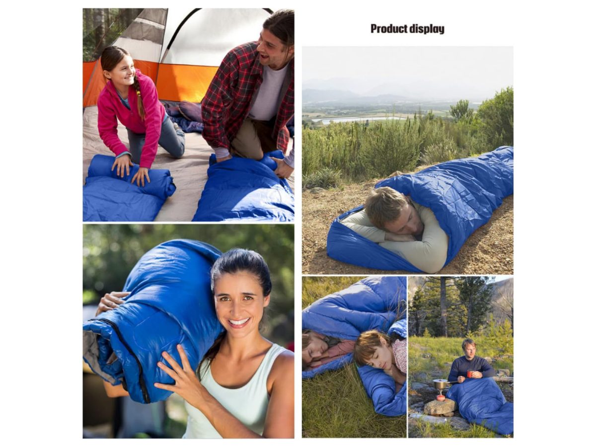Waterproof sleeping bag camping folded compact in carry bag