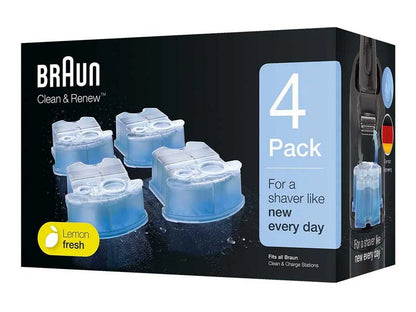 Braun Clean and Charge refill inserted in cleaning dock showing fit