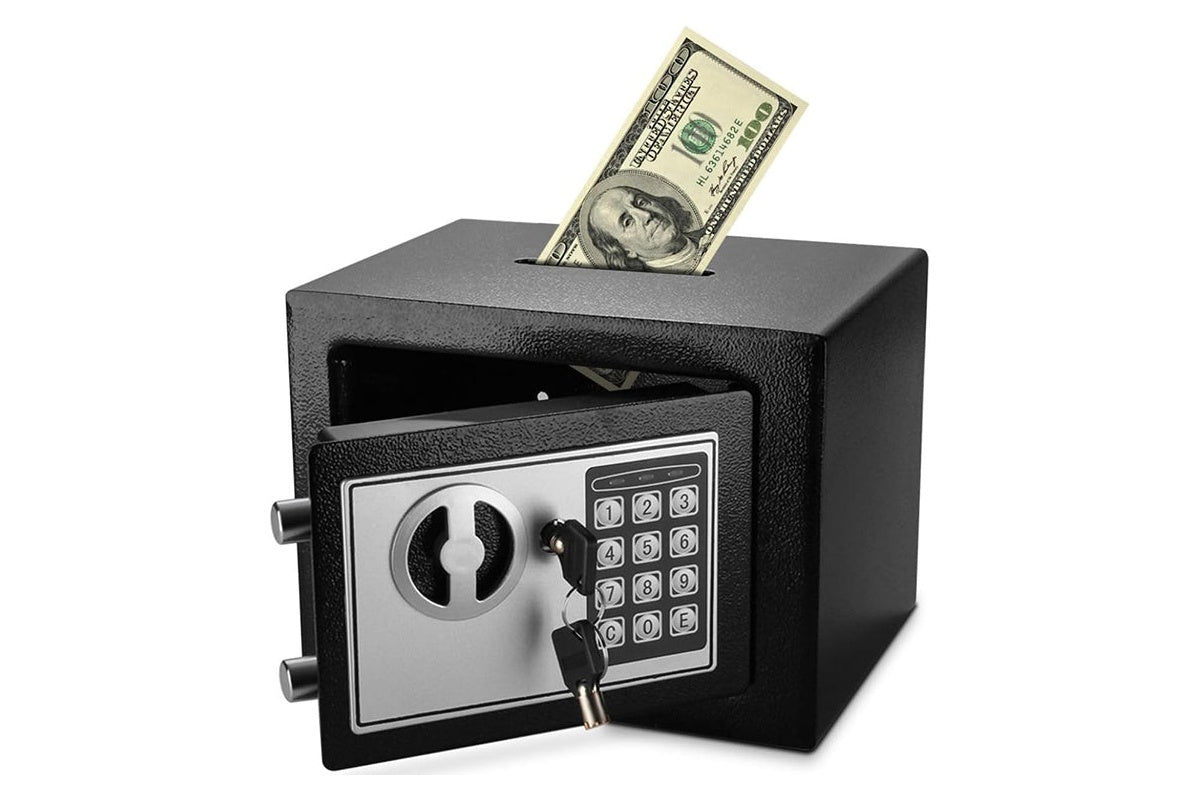 Close-up of digital keypad on Security Safe Box Digital