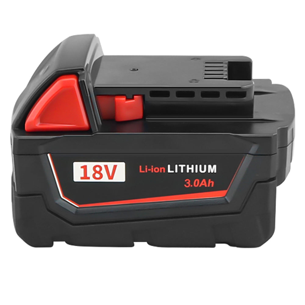 Battery inserted in Milwaukee cordless power tool