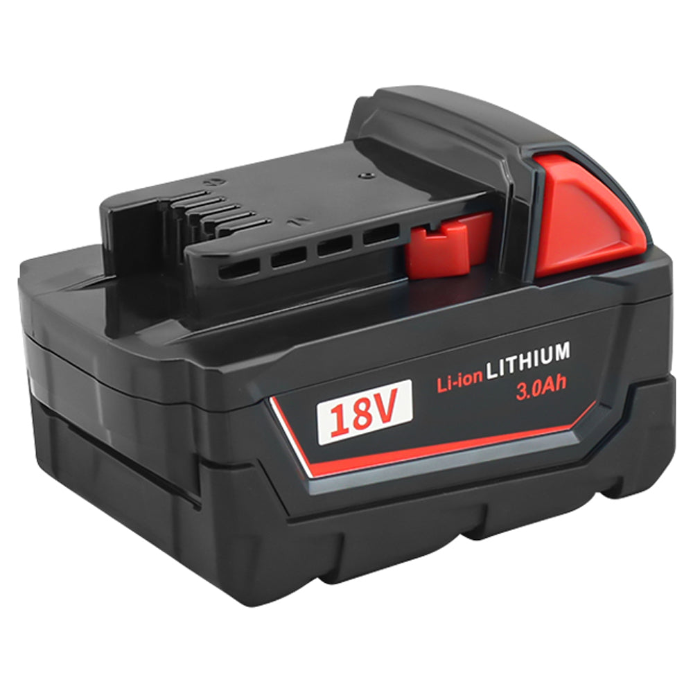 Rear view of Milwaukee M18 18V replacement battery