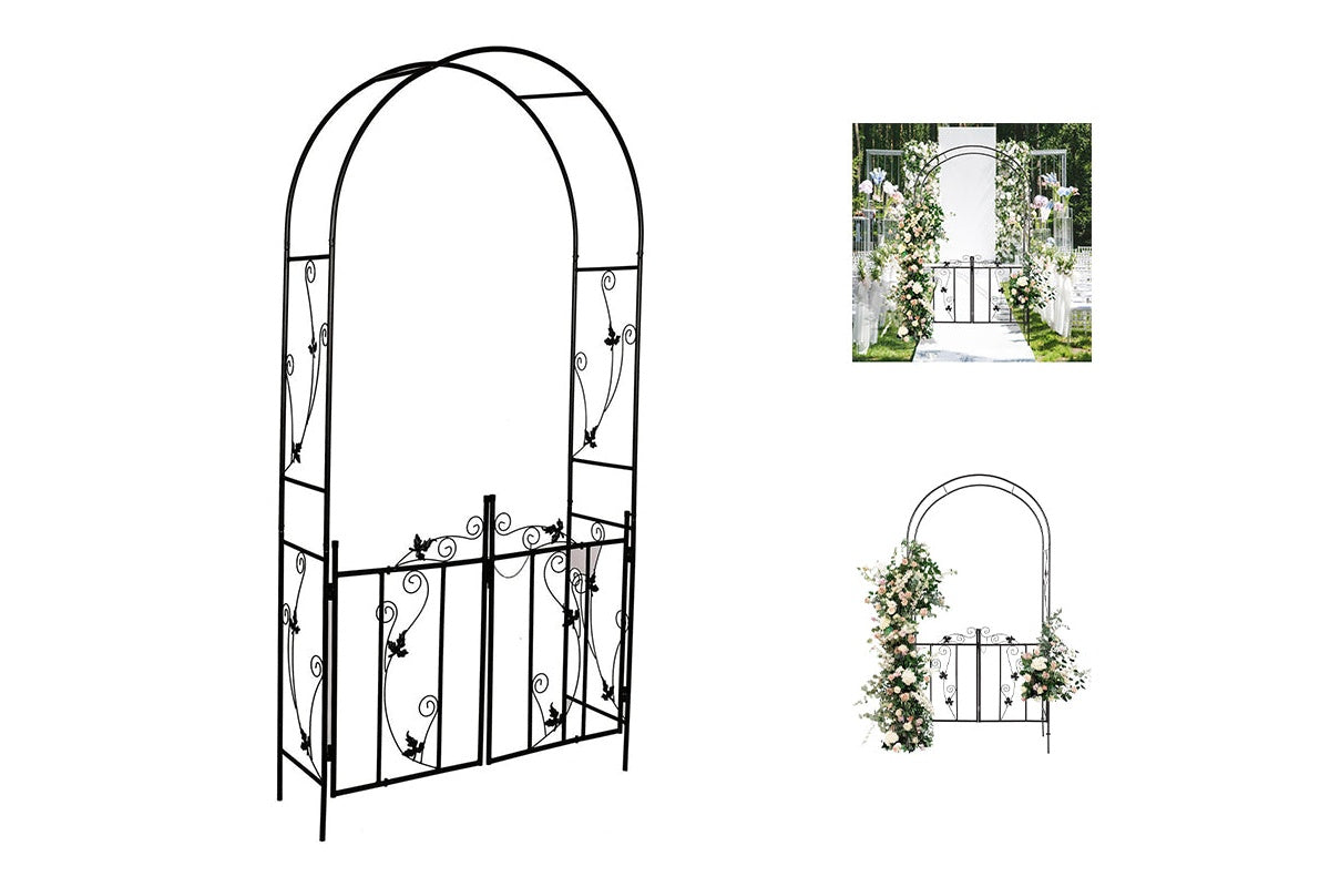 Side angle of Garden Arch Archway showing tubular steel frame