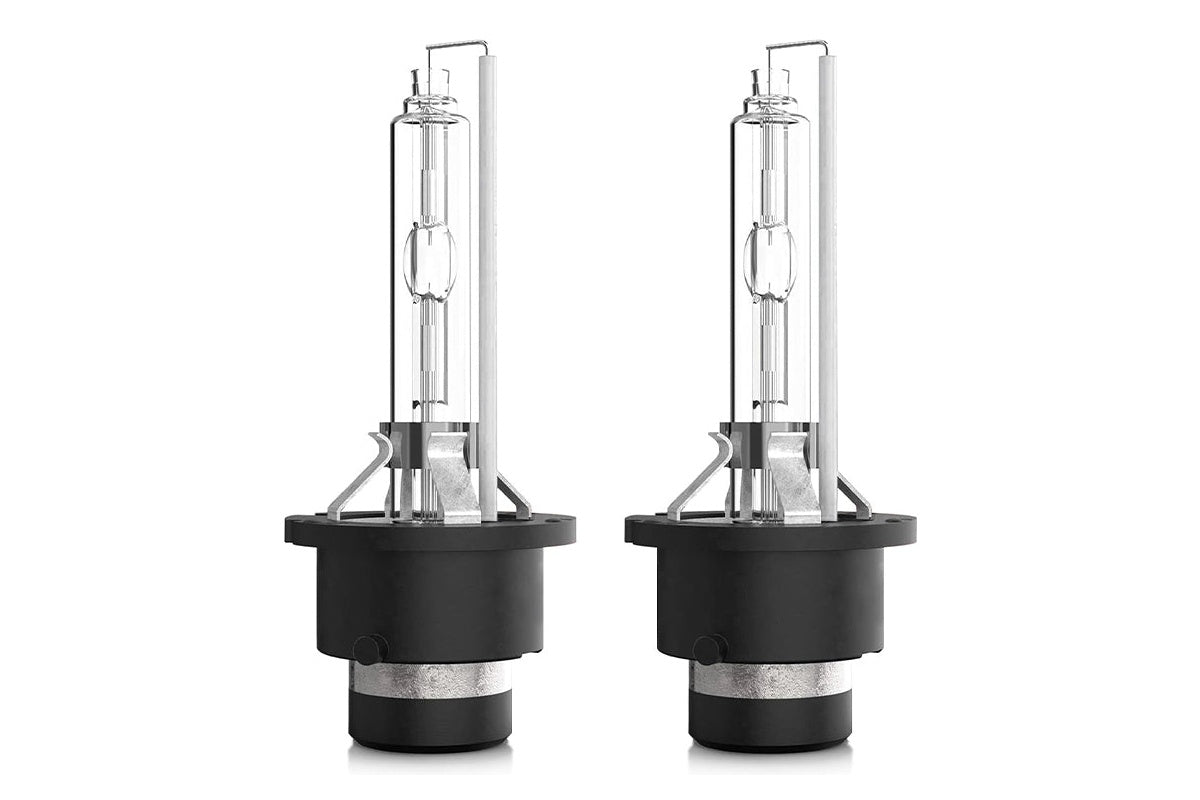 Close-up of quartz glass on D4S HID xenon headlight bulb