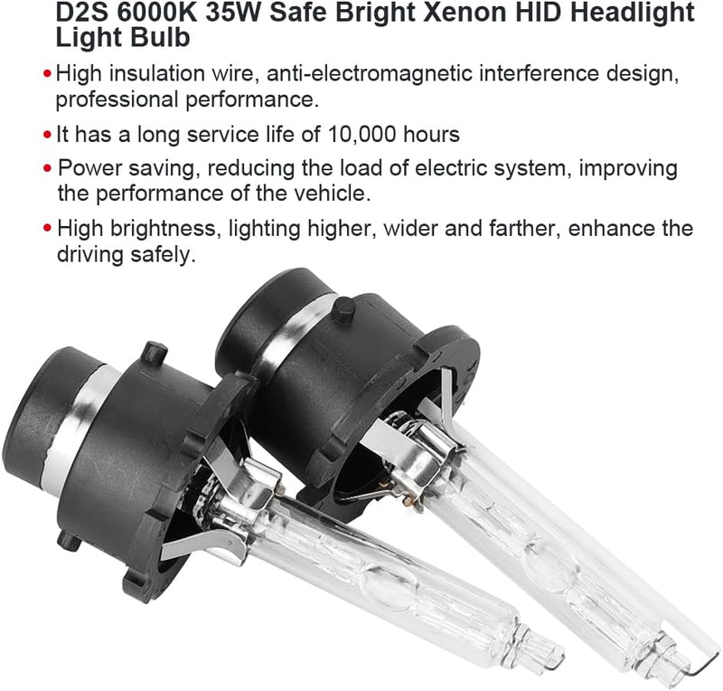D2S Xenon HID Headlight Bulbs 6000k Pair D2R D2C