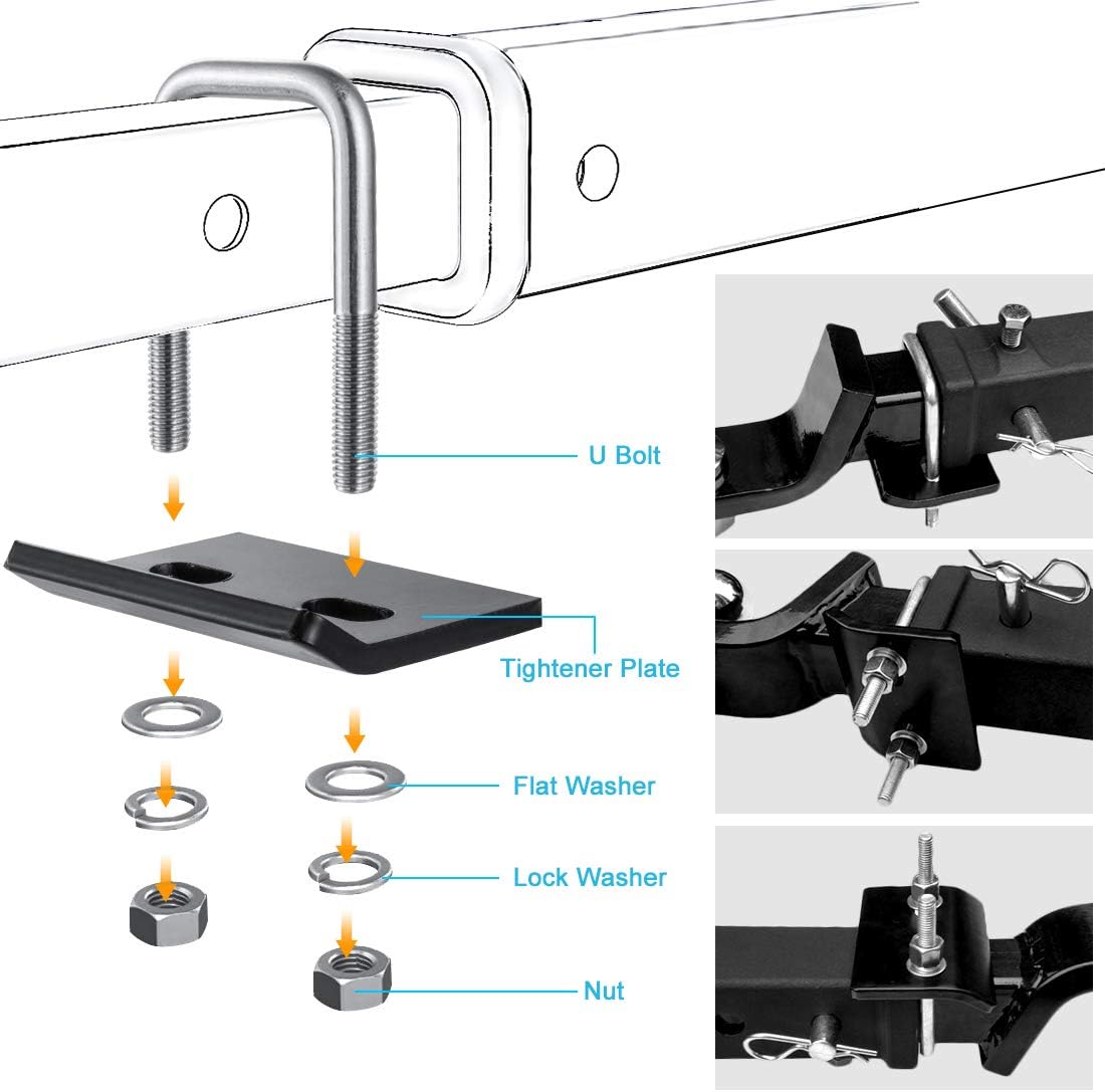 Hitch tightener anti rattle stabiliser locking down trailer couplings