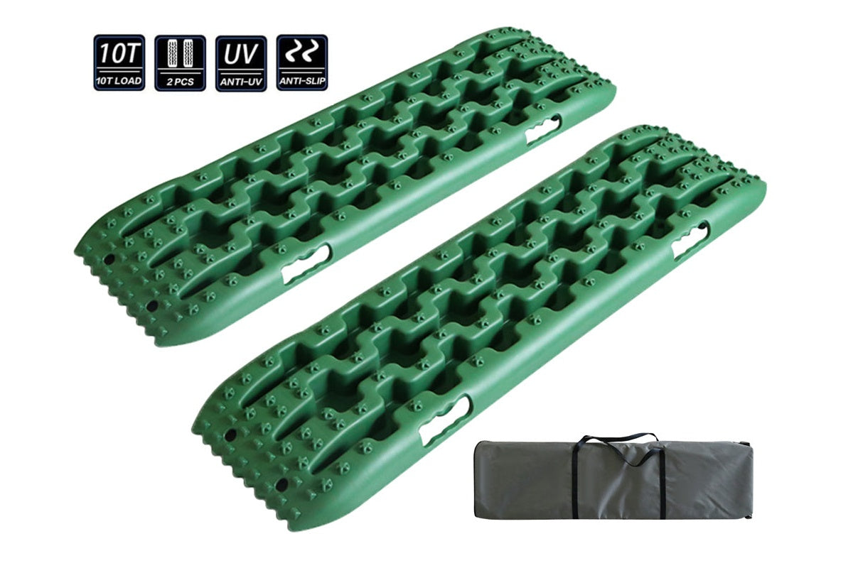 Side view of Recovery Track green with U-shape tread design