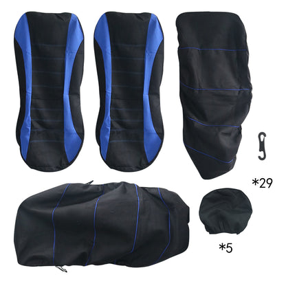 Close up of stitching detail on car seat covers set universal