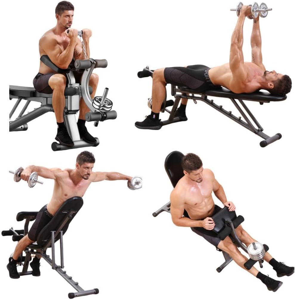 Weight bench used for push up exercise with foam padded handles