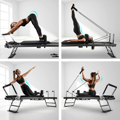 Foldable Pilates Reformer Machine With Headrest