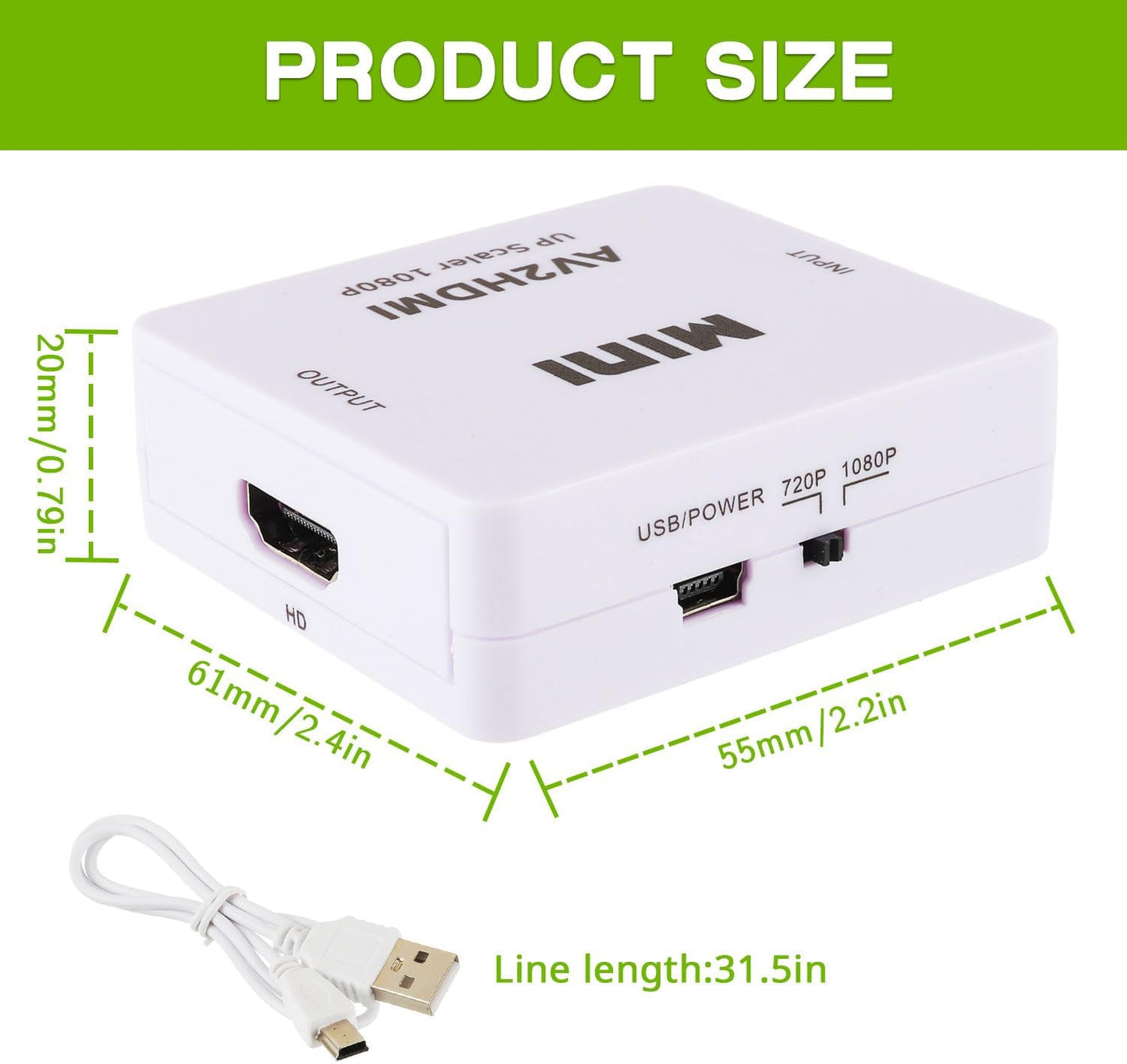 1080P AV to HDMI Converter