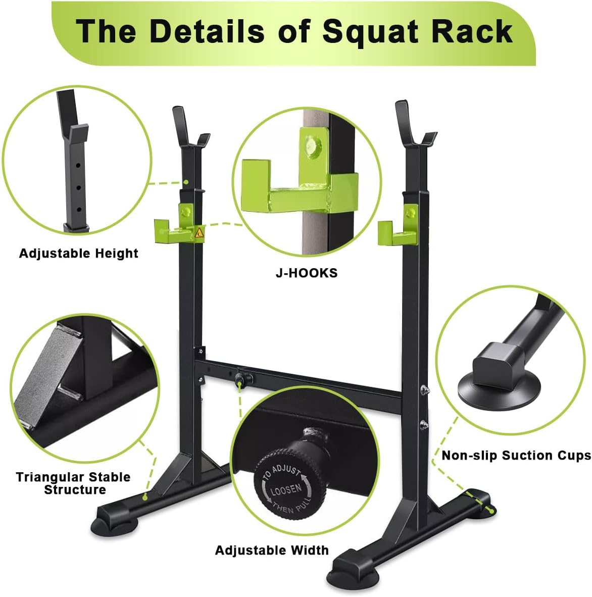 Squat rack stand used with barbell for home gym training