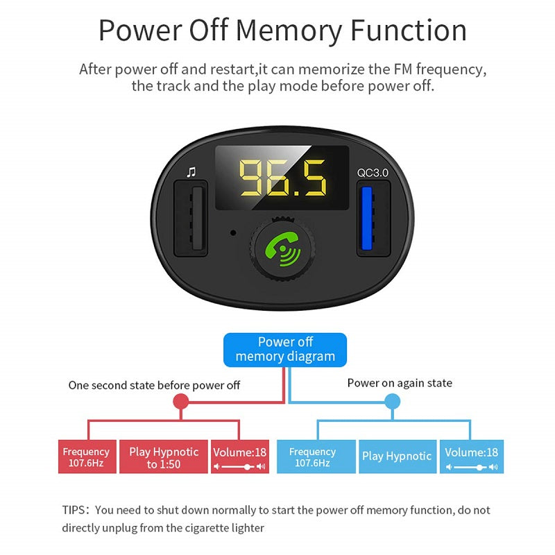 Car FM Transmitter Bluetooth