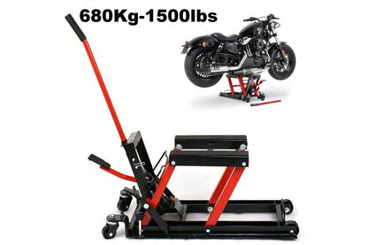 Close up of hydraulic lifting platform with rubber pad for protection