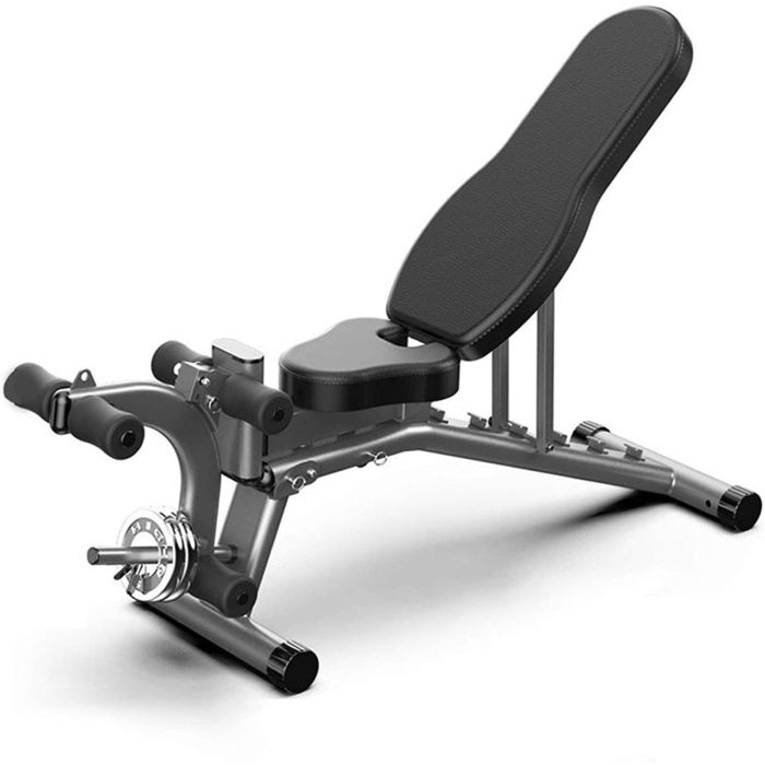 Weight bench used for push up exercise with foam padded handles
